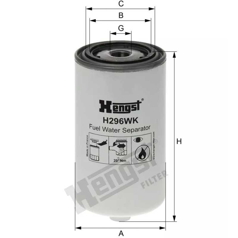 H296WK Hengst kuro filtras