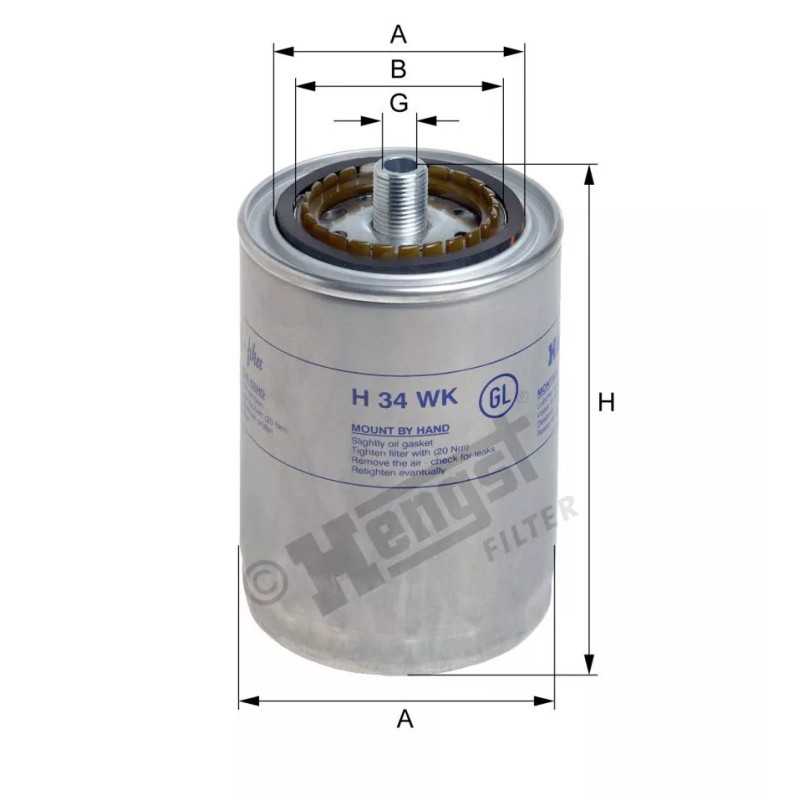 H34WK Hengst kuro filtras