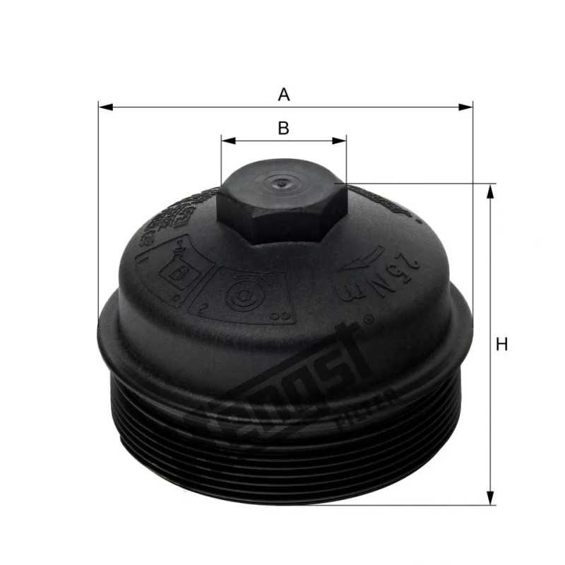 H500K Hengst kuro filtro dangtis