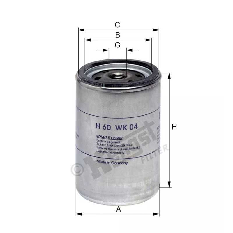 H60WK04 Hengst kuro filtras