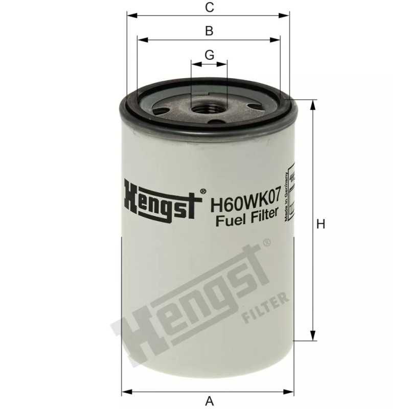 H60WK07 Hengst kuro filtras