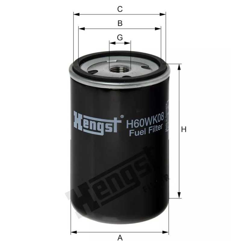 H60WK08 Hengst kuro filtras