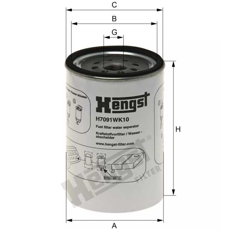 H7091WK10 Hengst kuro filtras