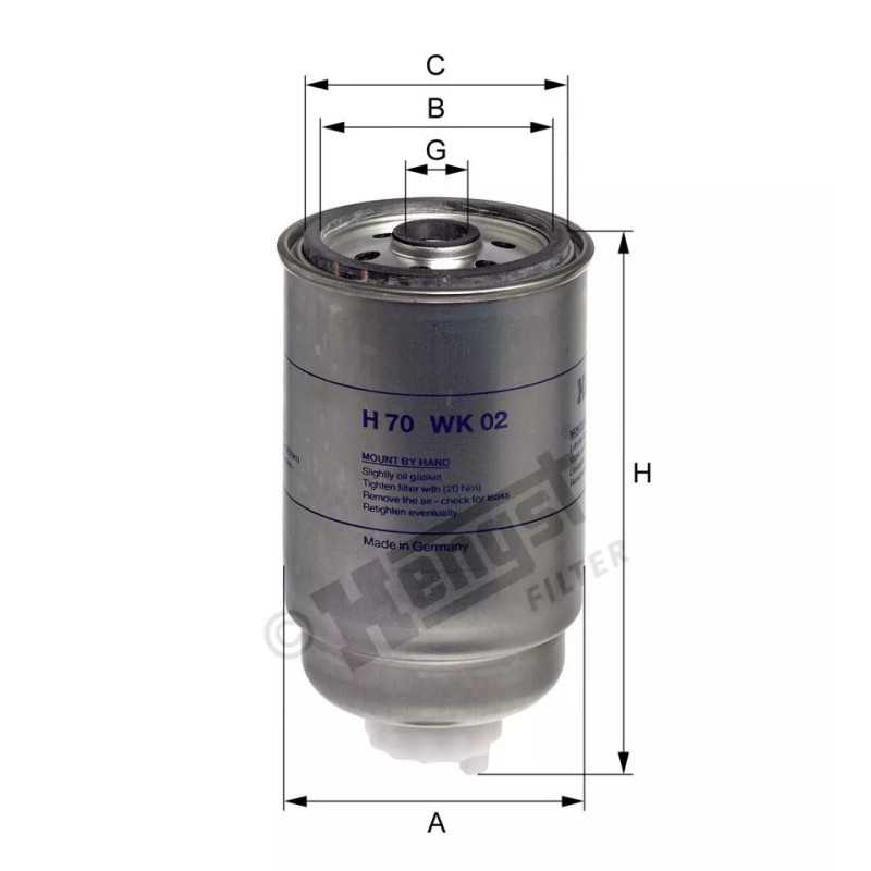 H70WK02 Hengst kuro filtras