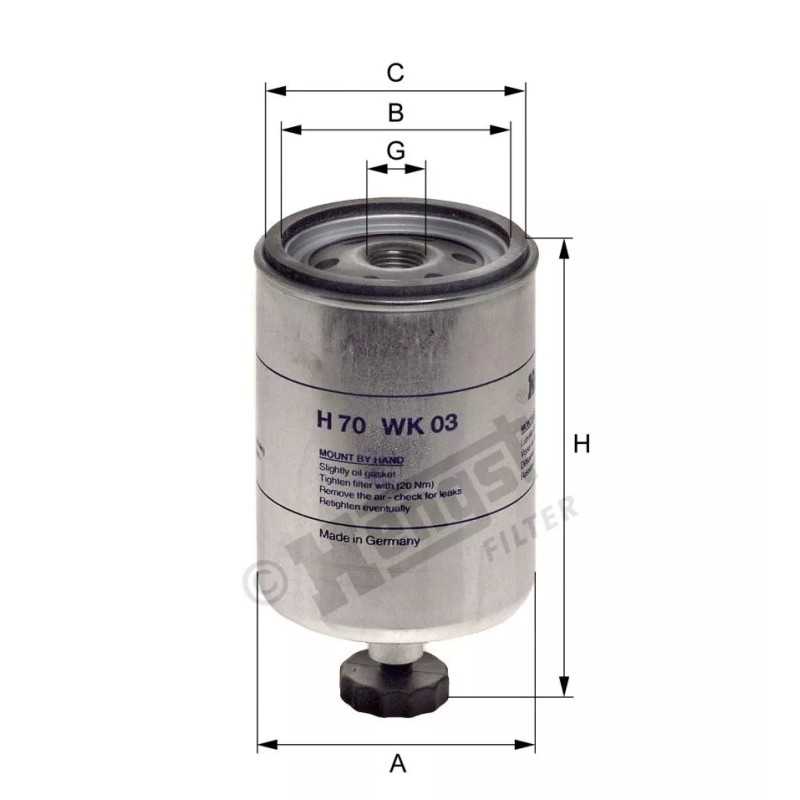 H70WK03 Hengst kuro filtras