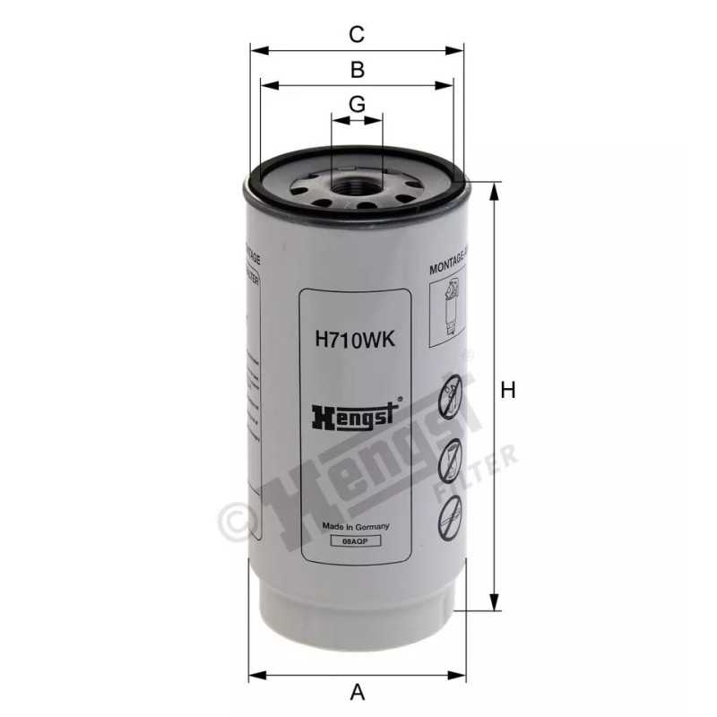 H710WK Hengst kuro filtras