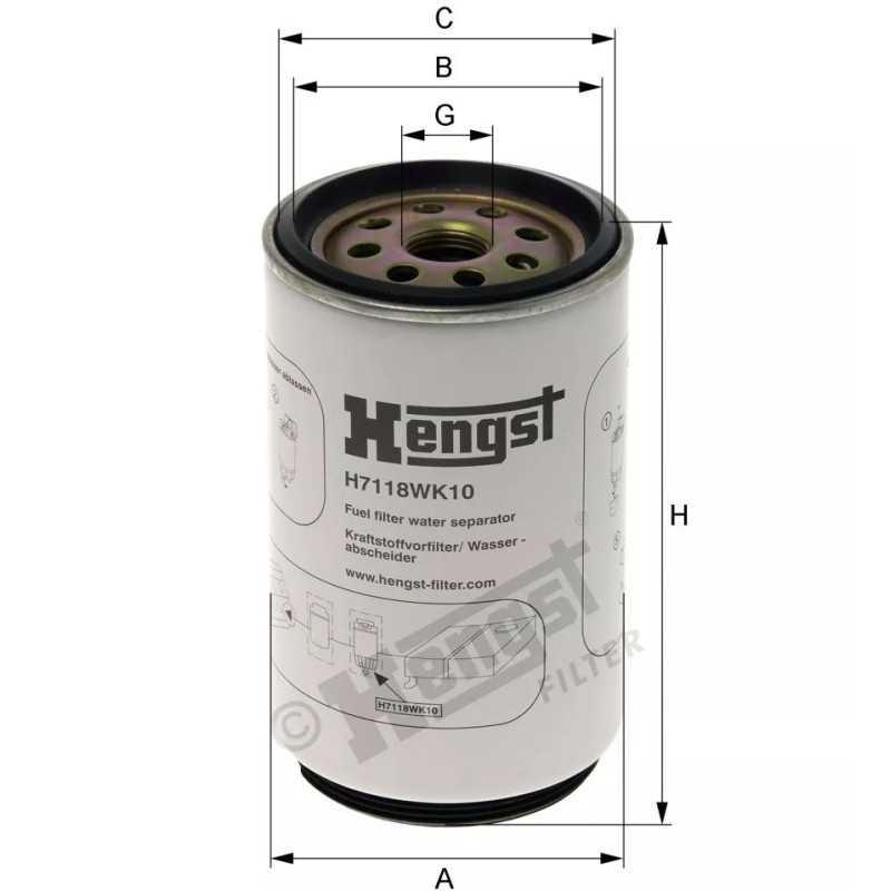H7118WK10 Hengst kuro filtras