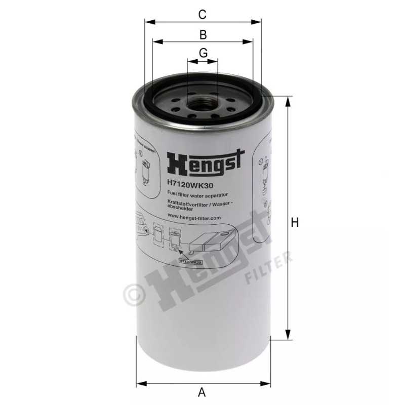 H7120WK30 Hengst kuro filtras