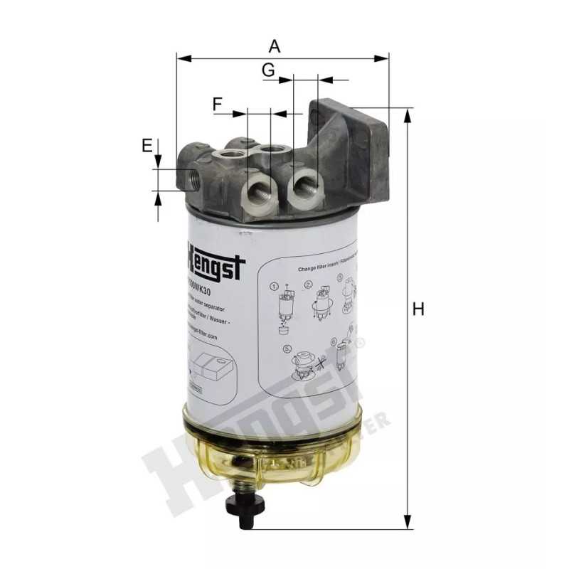 H7692K30 Hengst pilnas kuro filtras