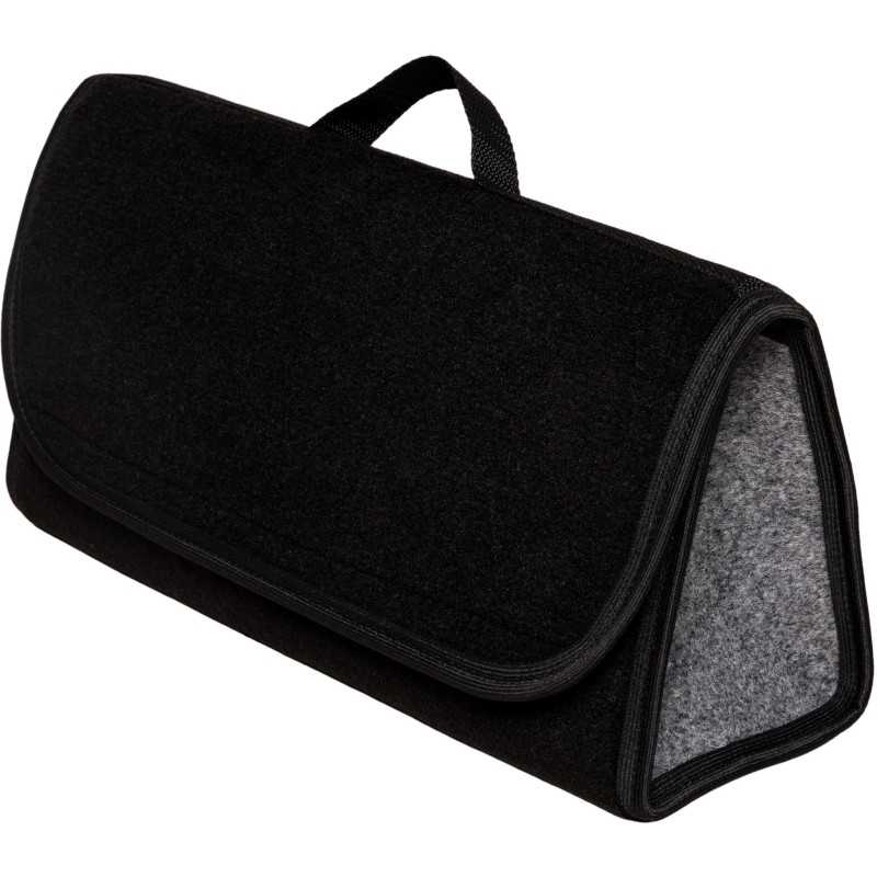 Automobilio bagažinės organizatoriaus krepšys - MAX-MAT (horizontalus) - juodas (su pelenų pilkumo šonais - juoda juosta)