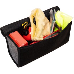 Automobilio bagažinės organizatoriaus krepšys - MAX-MAT (horizontalus) - juodas (su pelenų pilkumo šonais - juoda juosta)