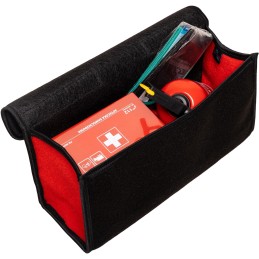 Automobilio bagažinės organizatoriaus krepšys - MAX-MAT (horizontalus) - juodas (su raudonais šonais - juoda juosta)