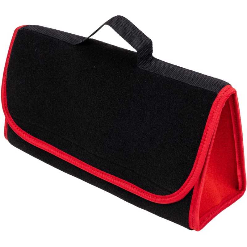 Automobilio bagažinės organizatoriaus krepšys - MAX-MAT (horizontalus) - juodas (su raudonais šonais)