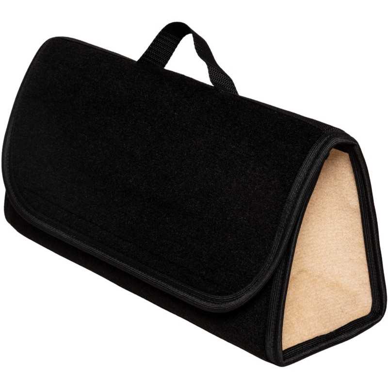 Automobilio bagažinės organizatoriaus krepšys - MAX-MAT (horizontalus) - juodas (su smėlio spalvos šonais - juoda juosta)