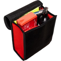 Automobilio bagažinės organizatoriaus krepšys - MAX-MAT (vertikalus) - juodas (su raudonais šonais - juoda juosta)