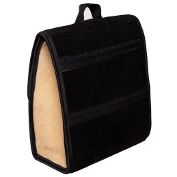 Automobilio bagažinės organizatoriaus krepšys - MAX-MAT (vertikalus) - juodas (su smėlio spalvos šonais - juoda juosta)