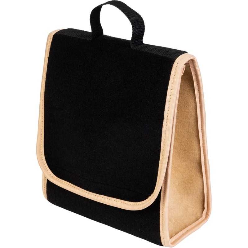 Automobilio bagažinės organizatoriaus krepšys - MAX-MAT (vertikalus) - juodas (su smėlio spalvos šonais)