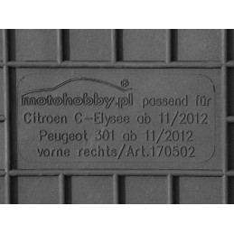 Citroen C-Elysse 2012- MOTOHOBBY priekiniai guminiai kilimėliai 170502/2