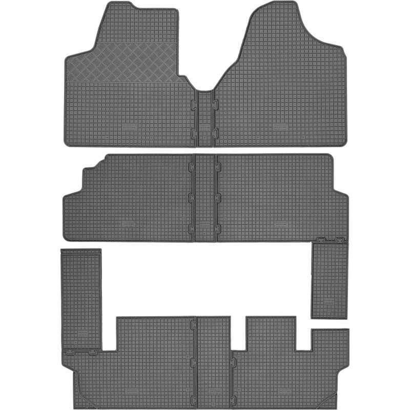 Citroen Jumpy II 6 vietų 2007-2016 m. Guminiai kilimėliai RIGUM 900569+900576+900552