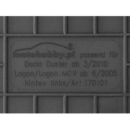 Dacia Duster I (prieš atnaujinimą) 2010-2013 m. Guminiai kilimėliai MOTOHOBBY FRONT 170101/2