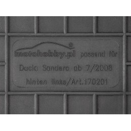 Dacia Sandero 2008-2013 m. Guminiai kilimėliai MOTOHOBBY 170201