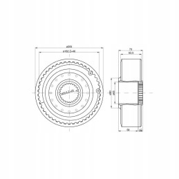 Sukimo momento daugiklio būgnas, komplektas 86126130, 3 diskai
