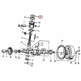 Chromuotas stūmoklio sandariklio žiedas 973238