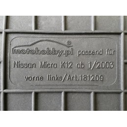 Nissan Micra K12 2003-2010 Guminiai kilimėliai MOTOHOBBY priekiniai 181209/2