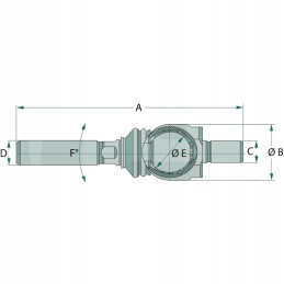 Steyr ašies jungtis 210mm 38702643 granitas