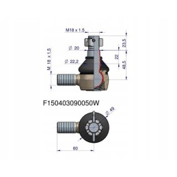 Vairo jungtis 60mm f150403090050 fendt