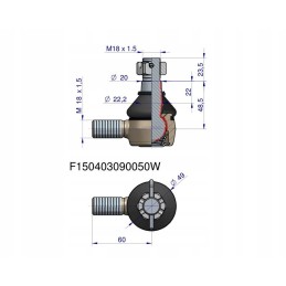 Vairo jungtis 60mm f150403090050 fendt