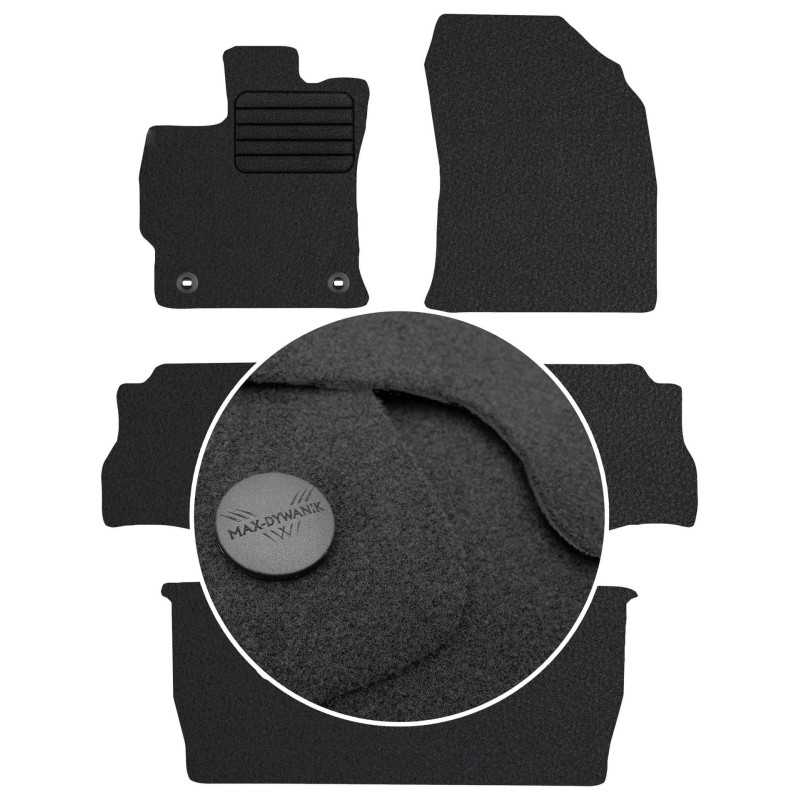 Toyota Prius Plus 7os 2012- Veliūriniai kilimėliai MAX-DYWANIK