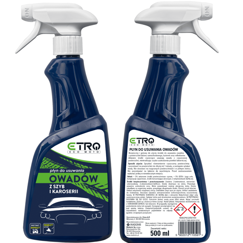 Vabzdžių valiklis stiklams ir kėbulams 500 ml – ETRO T005