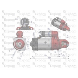 Starteris r11a 12v 3kw 46657000 c 330 c 360 expo