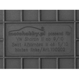 Volkswagen Sharan II (7 vietų) 2010- Guminiai kilimėliai MOTOHOBBY 170202
