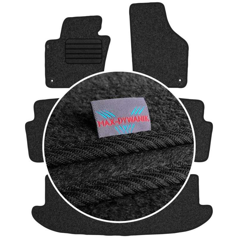 Volkswagen Sharan II 7 vietos 2010- Veliūriniai kilimėliai MAX-DYWANIK