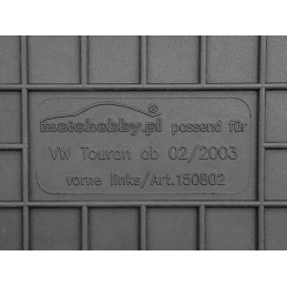 VW Touran I (prieš atnaujinimą) 2003-2010 Guminiai kilimėliai MOTOHOBBY FRONT 150802/2