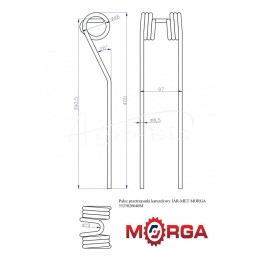 JAR-MET karuselės vartytuvo pirštas, dažytas milteliniu būdu MORGA - 5525020040M