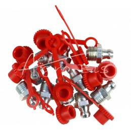 Tepimo antgalių rinkinys M10x1 10 vnt., raudonas tepalo antgalio dangtelis PZL HYDRAL - 7141210PCH