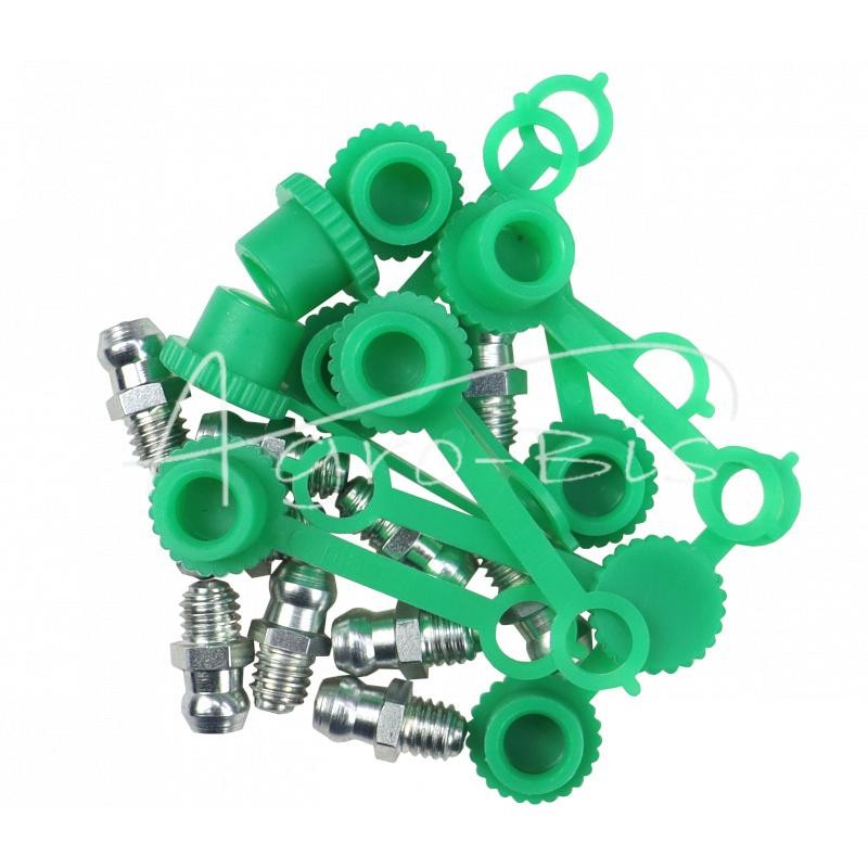 Tepimo antgalių rinkinys M6x1 10 vnt., žalias tepalo antgalio dangtelis PZL HYDRAL - 7141206PZH