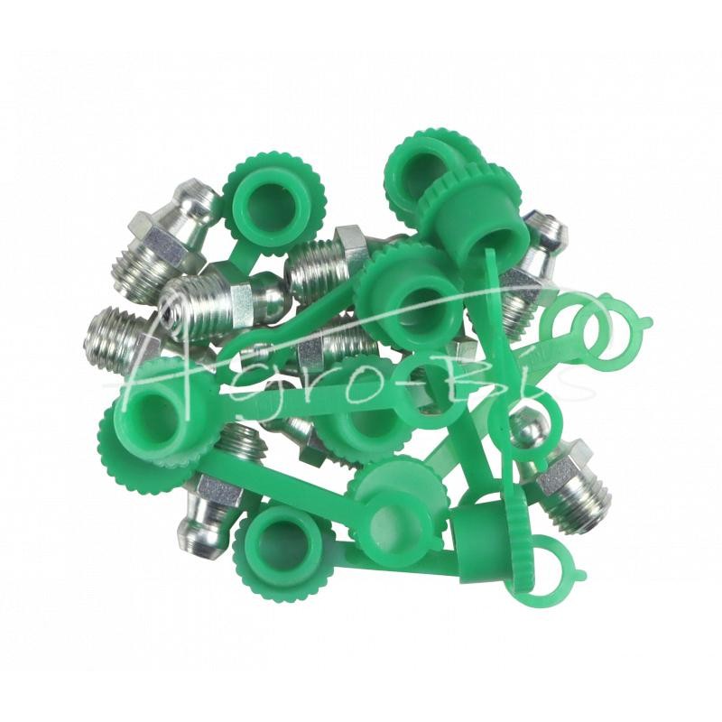 Tepimo antgalių rinkinys M8x1 10 vnt., žalias tepalo antgalio dangtelis PZL HYDRAL - 7141208PZH