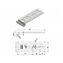 Nerūdijančio plieno priekabos šoninis tvirtinimas - ZN-06