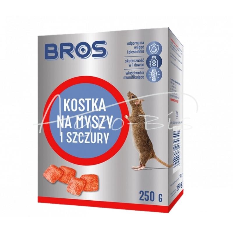 Bros pelių ir žiurkių nuodų kubelis 250 g - 1700B