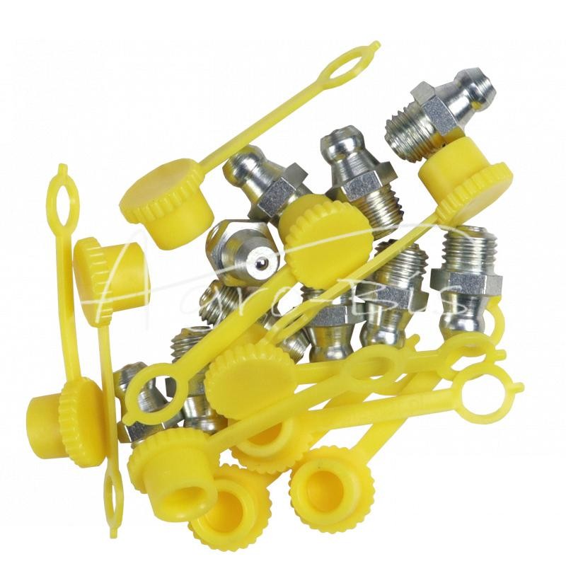 Tepimo antgalių rinkinys M8x1 10 vnt., tepalo antgalio dangtelis geltonas PZL HYDRAL - 7141208PZUH