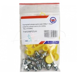 Tepimo antgalių rinkinys M8x1 10 vnt., tepalo antgalio dangtelis geltonas PZL HYDRAL - 7141208PZUH