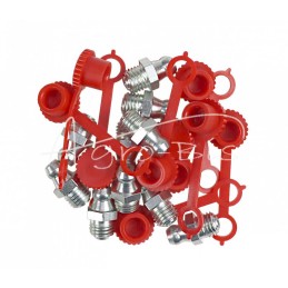 Tepimo antgalių rinkinys M8x1 10 vnt., raudonas tepalo antgalio dangtelis PZL HYDRAL - 7141208PCH