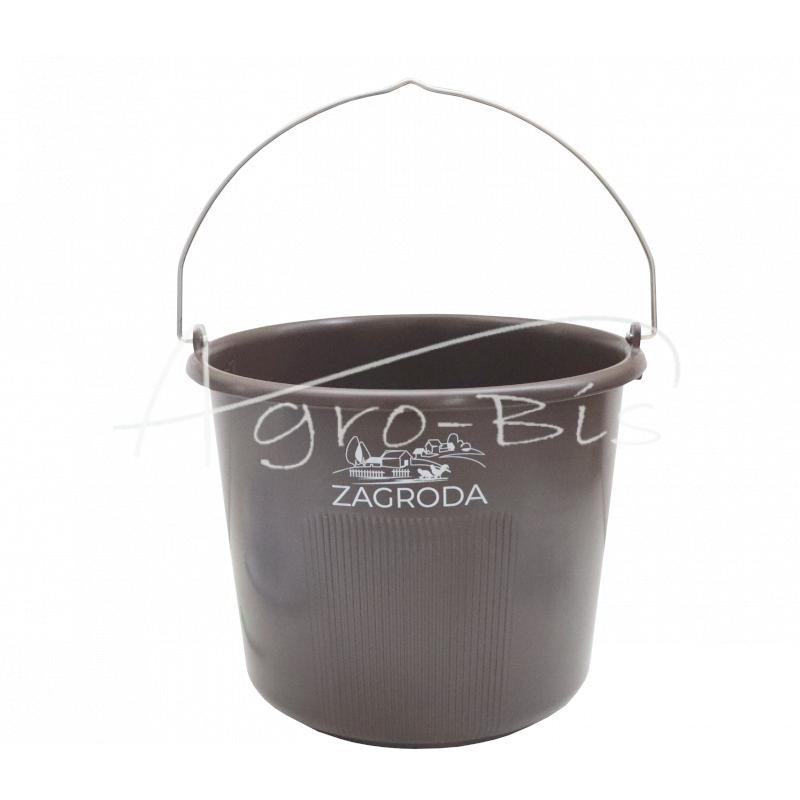 Apvalus rudas kibiras su rankena 12L, sustiprintas ZAGRODA - W12LZA