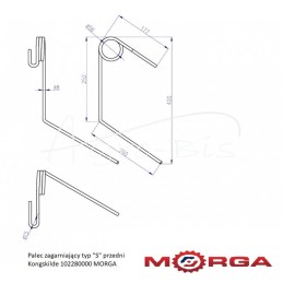 Kongskilde priekinis "S" tipo noragas, dažytas milteliniu būdu MORGA - 102280000M
