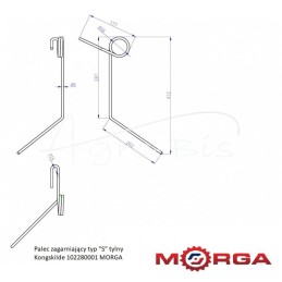 Kongskilde galinis "S" tipo grėbimo noragas, dažytas milteliniu būdu MORGA - 102280001M