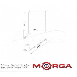 Ilgas išorinis dešinysis griebimo pirštas D-9 Amazone milteliniu būdu dažytas MORGA - 3420400M